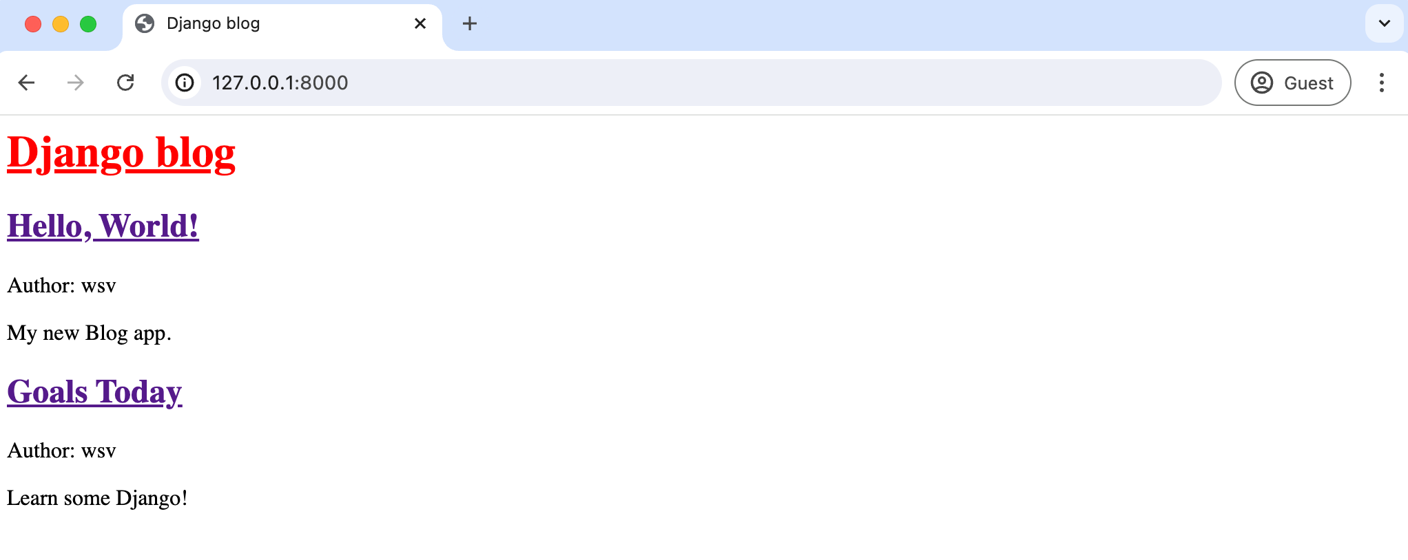 红色标题的博客主页
